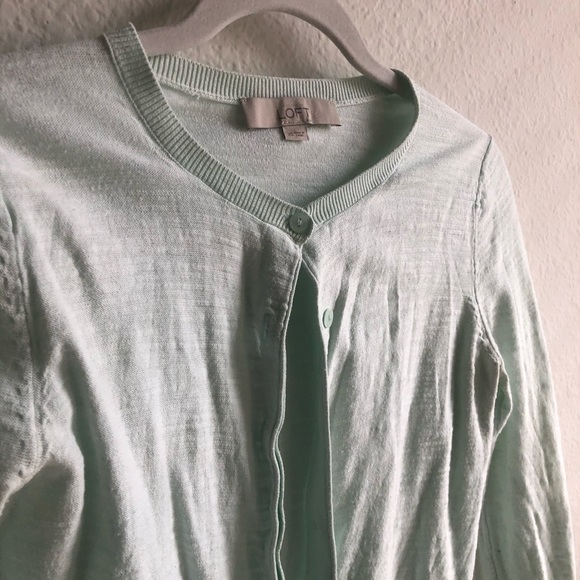Loft xsmall light sage green aqua cardigan - Picture 4 of 7